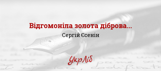 Відгомоніла золота діброва... - Єсенін Сергій - Безкоштовні електронні книги на українській мові: читай онлайн та скачуй